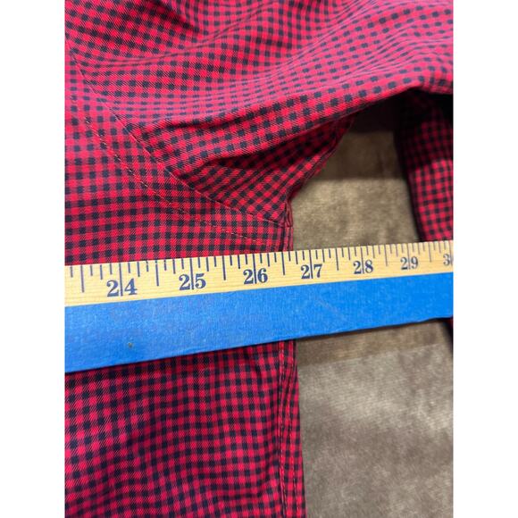 Orvis Button Down Shirt Gingham Check Red Black XL 100% Cotton - Picture 5 of 6